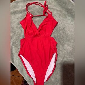 Red One-Piece Swimsuit